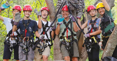 group at Nabitat Knoxville treetop zipline adventure